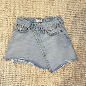 Agolde Blue Denim Crisscross Jean skirt